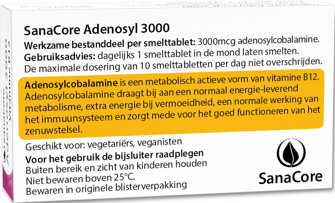 SanaCore Adenosyl 3000 ZONDER FOLIUMZUUR