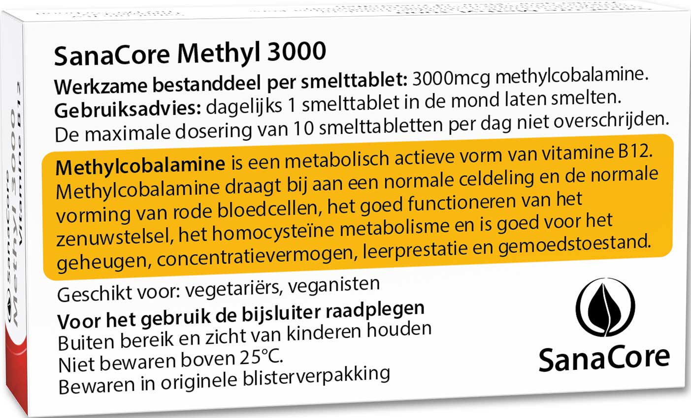 SanaCore Methyl 3000 ZONDER FOLIUMZUUR